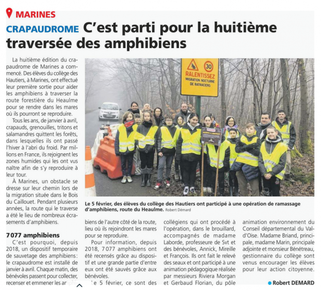 article dans le journal La Gazette du Val d'Oise et l'Echo Régionale