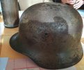 Casque allemand récupéré à la fin de la guerre.